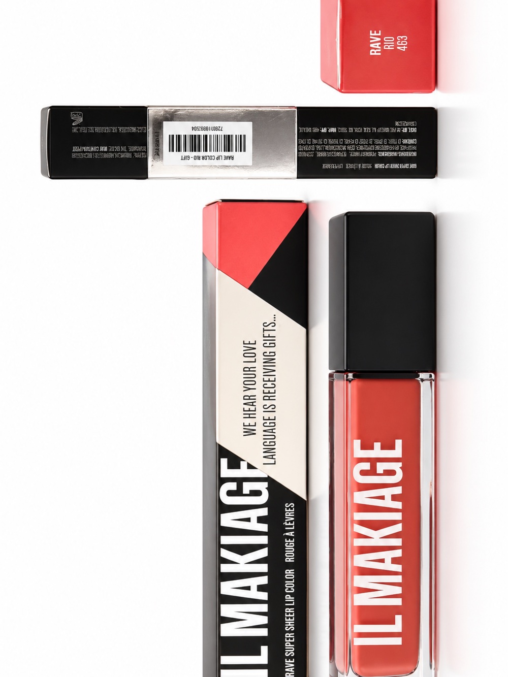 IL Makiage rave Coral Pink Liquid Lipstick with Black Cap